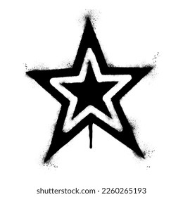 Spray Painted Graffiti star icon isolated on white background.