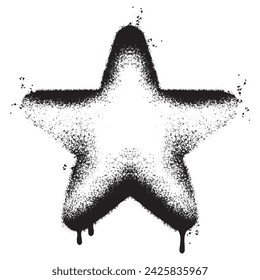 Icono de estrella de graffiti pintado aislado sobre fondo blanco. ilustración vectorial.