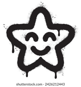 Spray Painted Graffiti star icon isolated on white background. vector illustration.