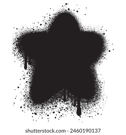Icono de estrella de graffiti pintado en aerosol aislado sobre fondo blanco. Ilustración vectorial. eps 10.