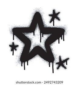 Spray Painted Graffiti star icon isolated on white background. vector illustration.