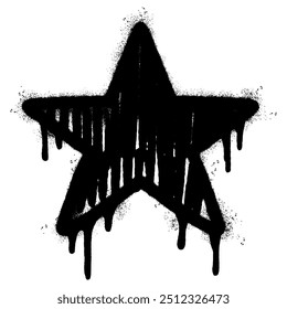 Spray Painted Graffiti star icon isolated on white background. 
