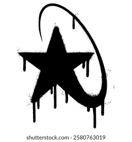Spray Painted Graffiti star icon isolated on white background. vector illustration.