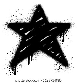 Spray pintado Graffiti ícone de estrela isolado no fundo branco. ilustração vetorial. eps 10.