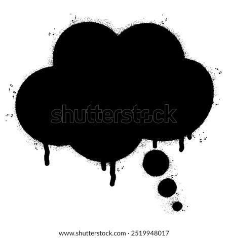 Spray Painted Graffiti Thought bubble icon Sprayed isolated with a white background.