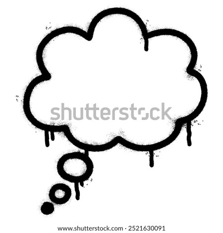Spray Painted Graffiti Thought bubble icon Sprayed isolated with a white background.