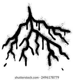 Spray Painted Graffiti thunder icon Sprayed isolated with a white background.