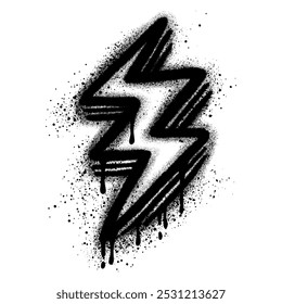 Spray Painted Graffiti thunderbolt Sprayed isolated with a white background.