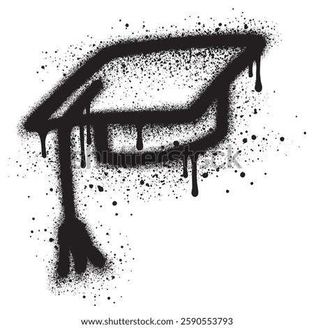Spray Painted Graffiti toga hat icon Sprayed isolated with a white background.