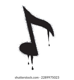 Spray Painted Graffiti Tone icon Word Sprayed isolated with a white background. graffiti Note music icon with over spray in black over white. Vector illustration.