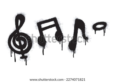 Spray Painted Graffiti Tone icon Word Sprayed isolated with a white background. graffiti Note music icon with over spray in black over white. Vector illustration.