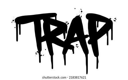 Spray Painted Graffiti Trap Word Sprayed isolated with a white background. Sprayed graffiti font Trap. Vector illustration.