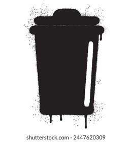 Spray Painted Graffiti trash can icon Sprayed isolated with a white background.