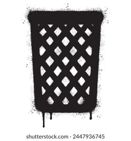 Spray Painted Graffiti trash can icon Sprayed isolated with a white background.