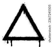 Spray Painted Graffiti triangle icon Sprayed isolated with a white background.