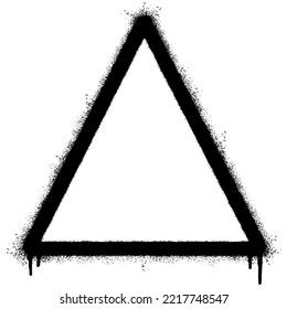 Spray Painted Graffiti triangle icon Sprayed isolated with a white background. graffiti triangle icon with over spray in black over white. Vector illustration.