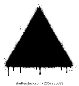 Spray Painted Graffiti triangle icon Sprayed isolated with a white background.