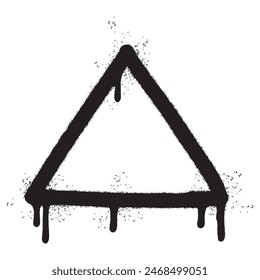 Spray Painted Graffiti triangle icon Sprayed isolated with a white background.