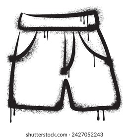 Spray Painted Graffiti trousers Sprayed isolated with a white background.