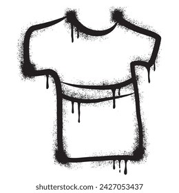 Spray Painted Graffiti T-shirts Sprayed isolated with a white background.