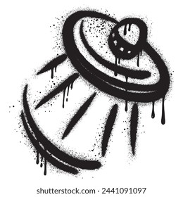 Spray Painted Graffiti ufo icon isolated with a white background. Vector design street art. Eps 10.