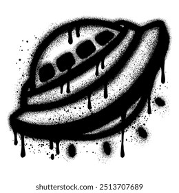 Spray Painted Graffiti ufo icon isolated with a white background. Vector design street art. Eps 10.