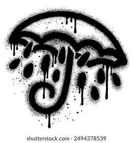 Spray Painted Graffiti umbrella icon Sprayed isolated with a white background.eps 10.
