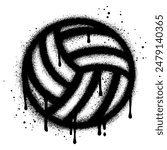 Spray Painted Graffiti Volleyball ball icon  Sprayed isolated with a white background.