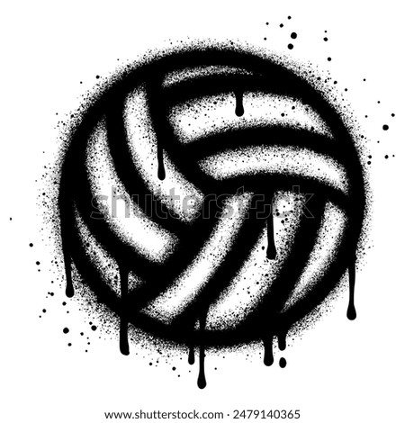 Spray Painted Graffiti Volleyball ball icon  Sprayed isolated with a white background.