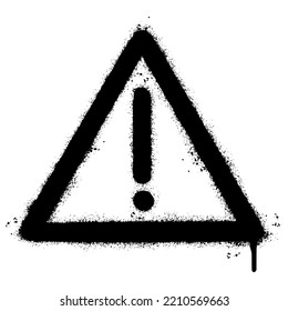 Spray Painted Graffiti warning icon Sprayed isolated with a white background. graffiti alert symbol with over spray in black over white. Vector illustration.