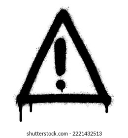 Spray Painted Graffiti warning icon Sprayed isolated with a white background. graffiti alert symbol with over spray in black over white. Vector illustration.