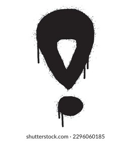 Spray Painted Graffiti warning icon Sprayed isolated with a white background. graffiti alert symbol with over spray in black over white. Vector illustration.