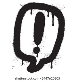 Spray Painted Graffiti warning icon Sprayed isolated with a white background.