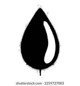 Spray Painted Graffiti Water drop logo vector icon isolated on white background.