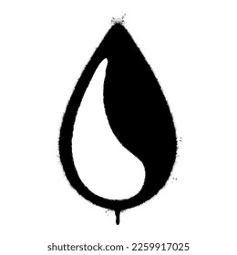 Spray Painted Graffiti Water drop logo vector icon isolated on white background.