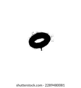 Spray Painted Graffiti whole note Sprayed isolated with a white background. graffiti Note music icon with over spray in black over white.