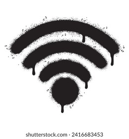 Spray Painted Graffiti wifi icon Sprayed isolated with a white background.