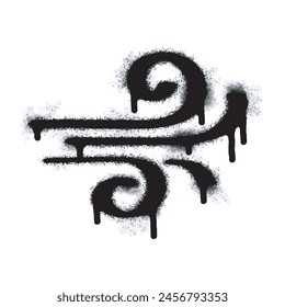 Spray Painted Graffiti wind Sprayed isolated with a white background. graffiti wind with over spray in black over white. Vector illustration.