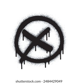 Spray Painted Graffiti x Sprayed isolated with a white background. graffiti font x with over spray in black over white. Vector illustration.