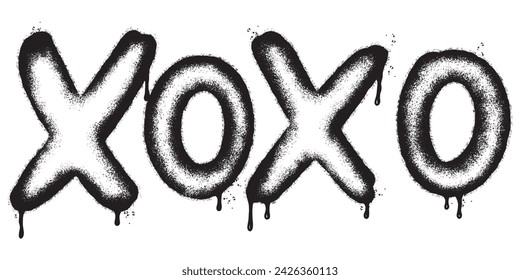 Spray Painted Graffiti xoxo Word Sprayed isolated with a white background.