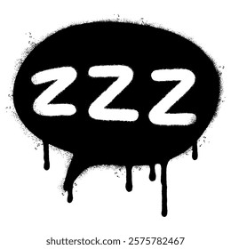 Spray Painted Graffiti Zzz sleep icon isolated on white background. vector illustration.