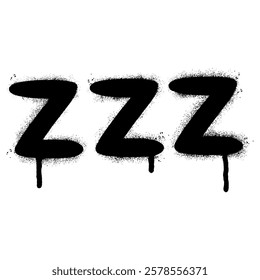 Spray Painted Graffiti Zzz sleep icon isolated on white background. vector illustration.