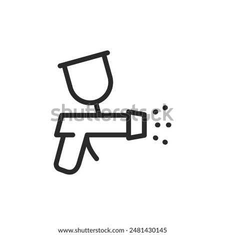 Spray painting, linear style icon. automotive spray painting or refinishing. Editable stroke width.