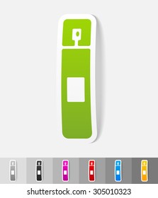 spray paper sticker with shadow. Vector illustration