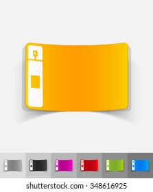spray paper sticker with shadow. Vector illustration