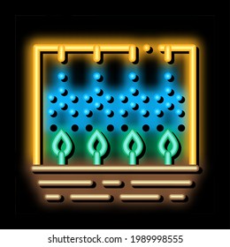 Spray Plant Tool neon light sign vector. Glowing bright icon Spray Plant Tool isometric sign. transparent symbol illustration