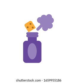 spray prank bottle over white background, flat style icon, vector illustration