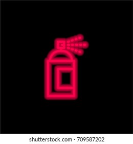 Spray red glowing neon ui ux icon. Glowing sign logo vector