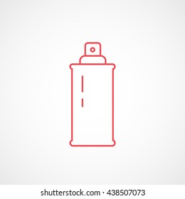 Spray Red Line Icon On White Background