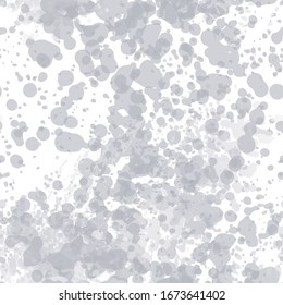 Spray Seamless Pattern. Fashion Concept. Distress Print. Black, White Illustration. Glamour Surface Textile. Ink Stains. Spray Paint. Splash Blots. Artistic Creative Vector Background.